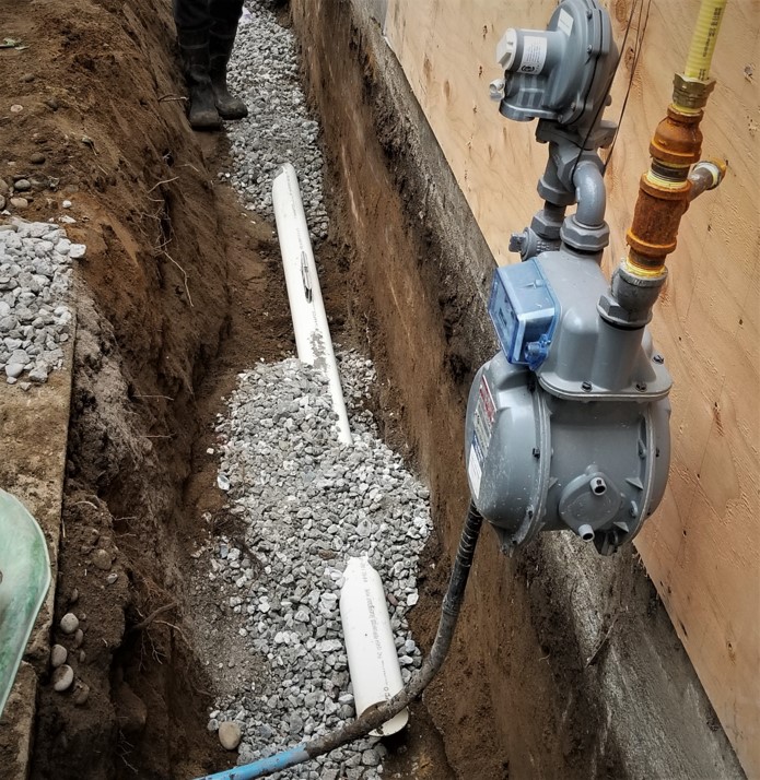 Picture of perimeter drainage around a building